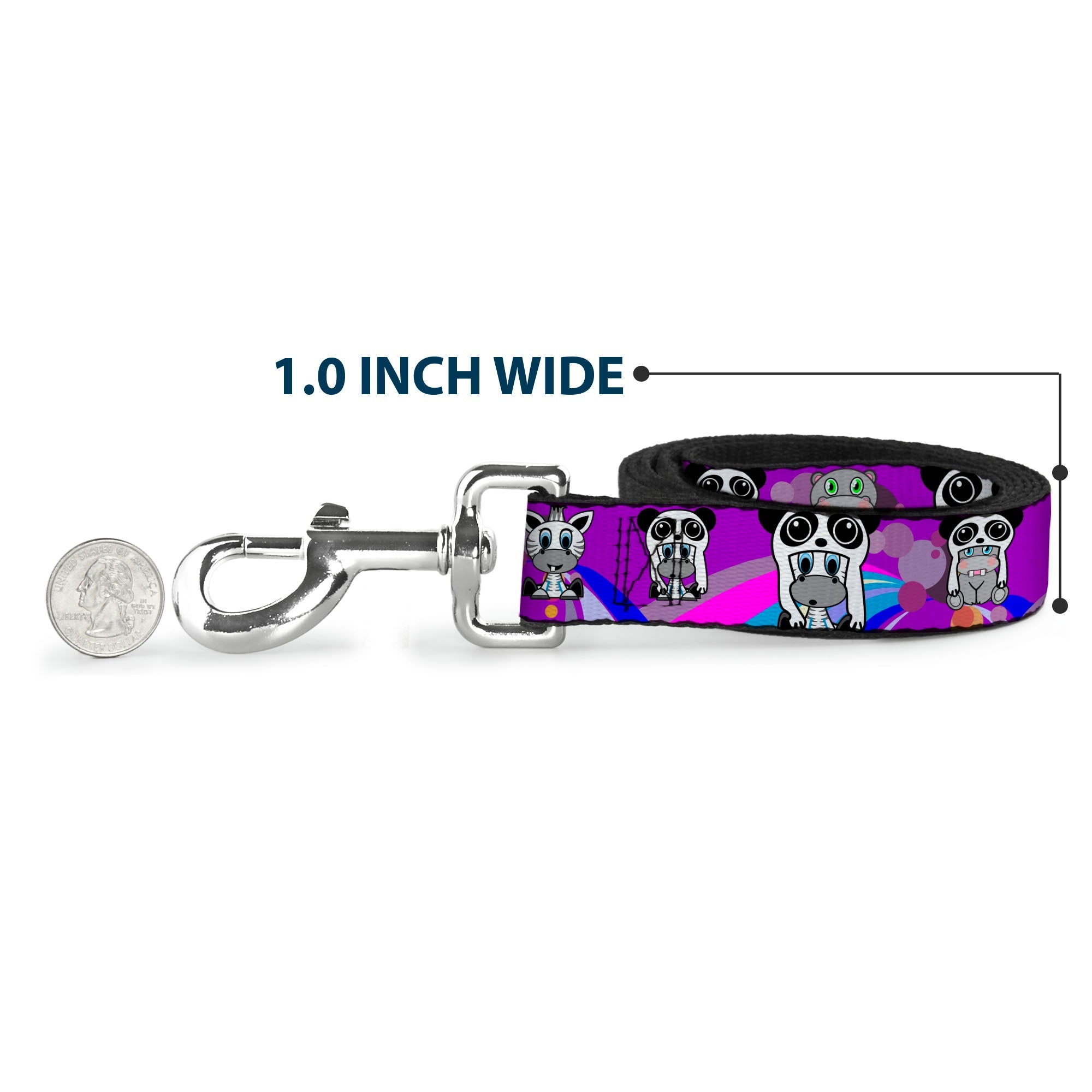 Dog Leash - Panda Hat Animals w/Bright Color Burst