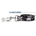 Load image into Gallery viewer, Dog Leash - Punk Heart & Cross Bones w/Splatter Black/White
