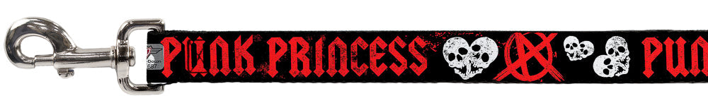 Dog Leash - Punk Princess Black/Red/White