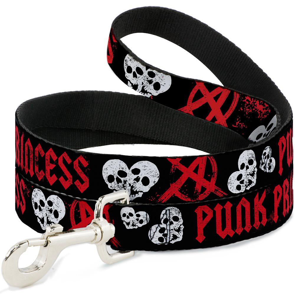 Dog Leash - Punk Princess Black/Red/White