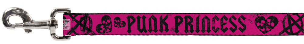 Dog Leash - Punk Princess Fuchsia/Black