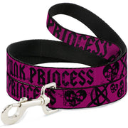 Dog Leash - Punk Princess Fuchsia/Black