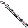 Load image into Gallery viewer, Dog Leash - Punk Princess Heart & Cross Bones w/Skulls & Splatter Black/White
