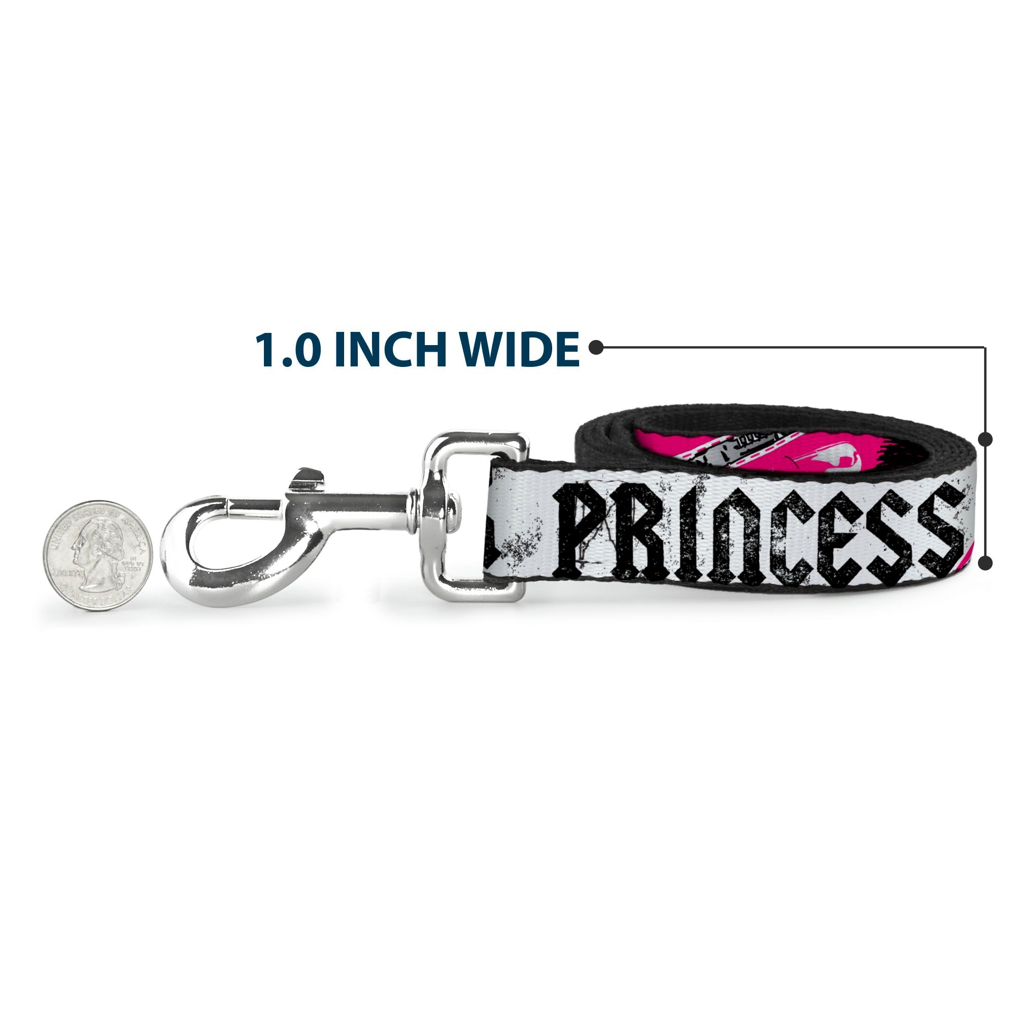 Dog Leash - Punk Princess w/Zippers & Skulls