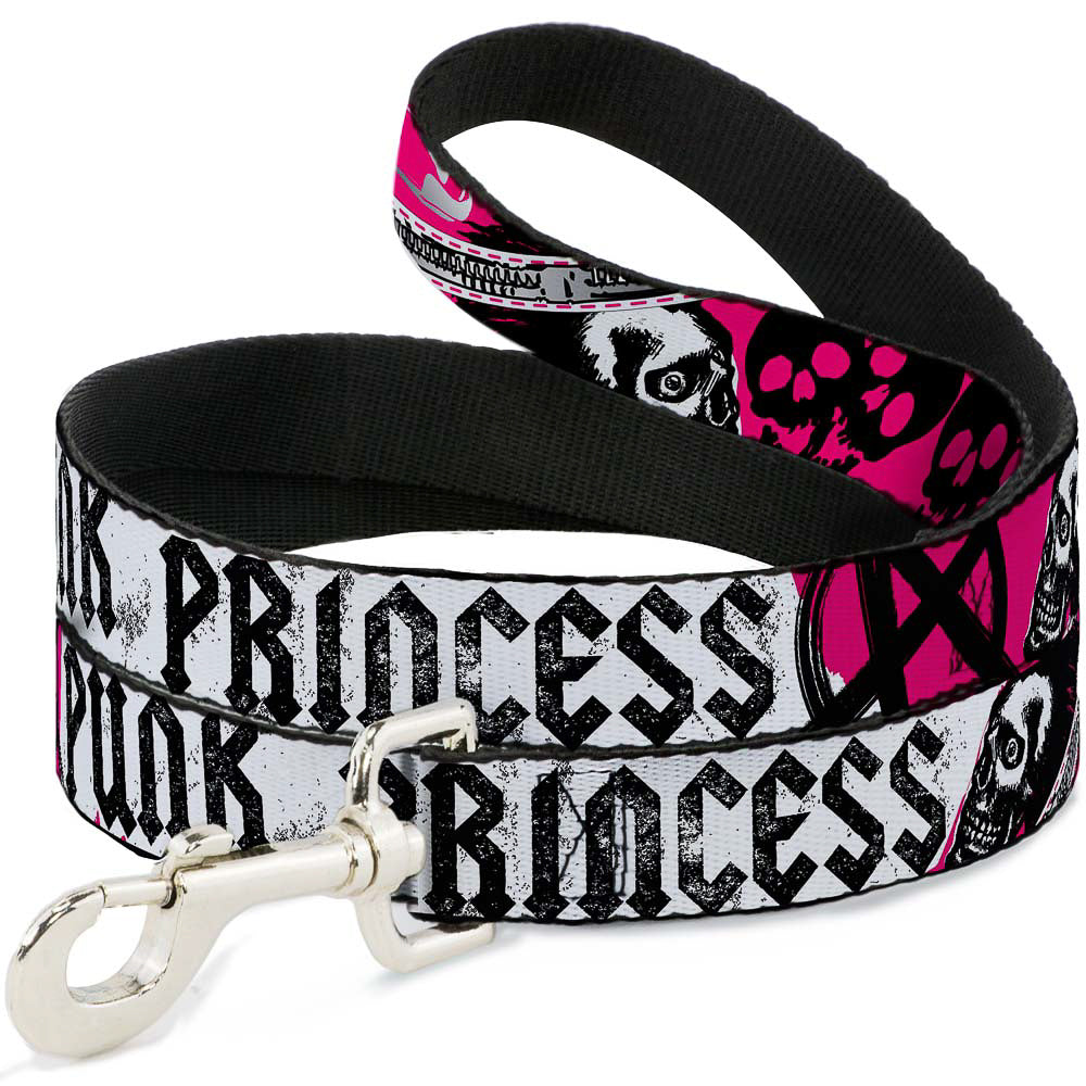 Dog Leash - Punk Princess w/Zippers & Skulls