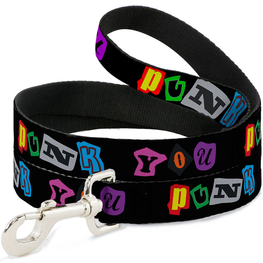 Dog Leash - Punk You Black/Full Color