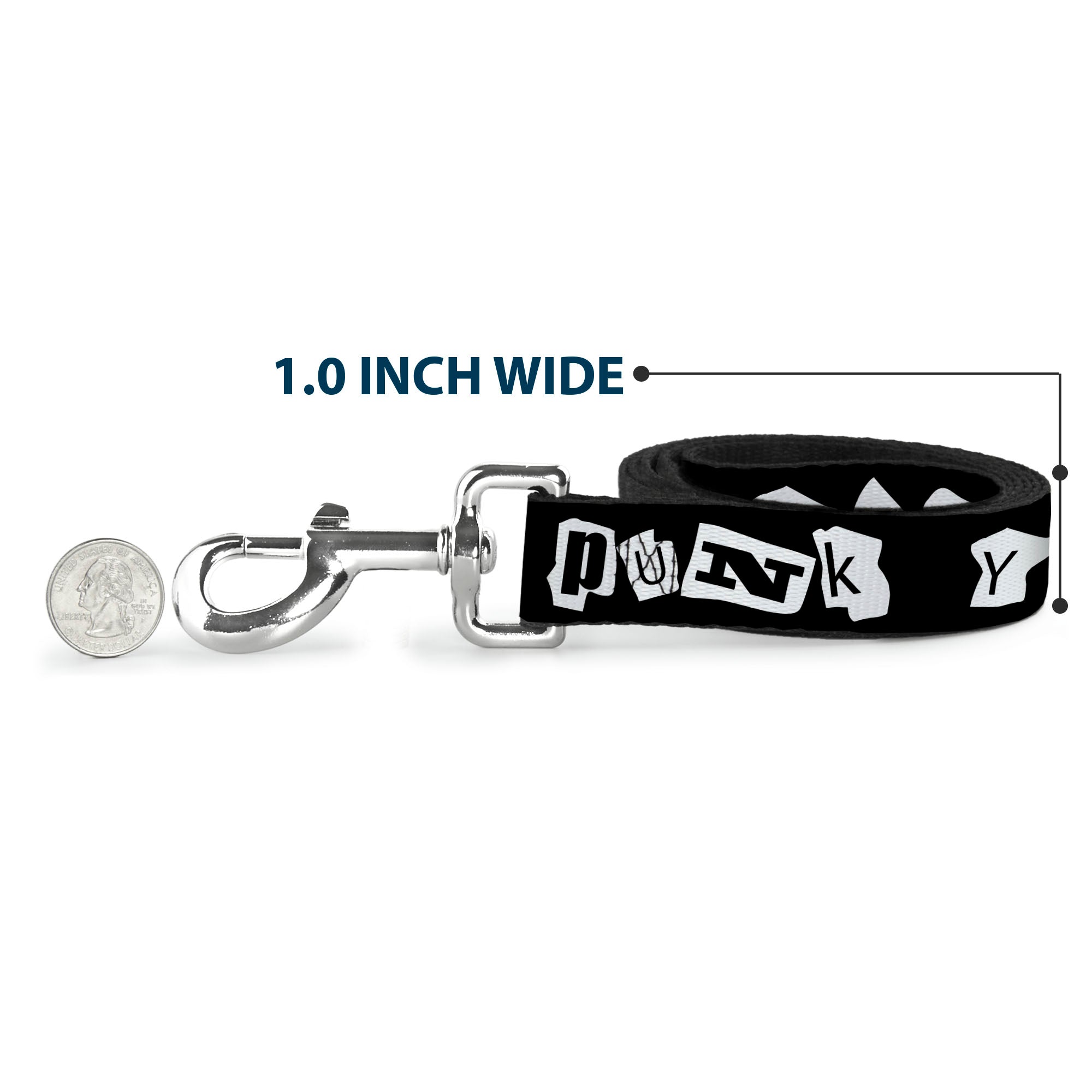 Dog Leash - Punk You Black/White