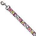 Load image into Gallery viewer, Dog Leash - Pure Punk w/Safety Pins Black/Fuchsia/White
