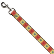Dog Leash - Peace Blocks Red/Yellow/Blue