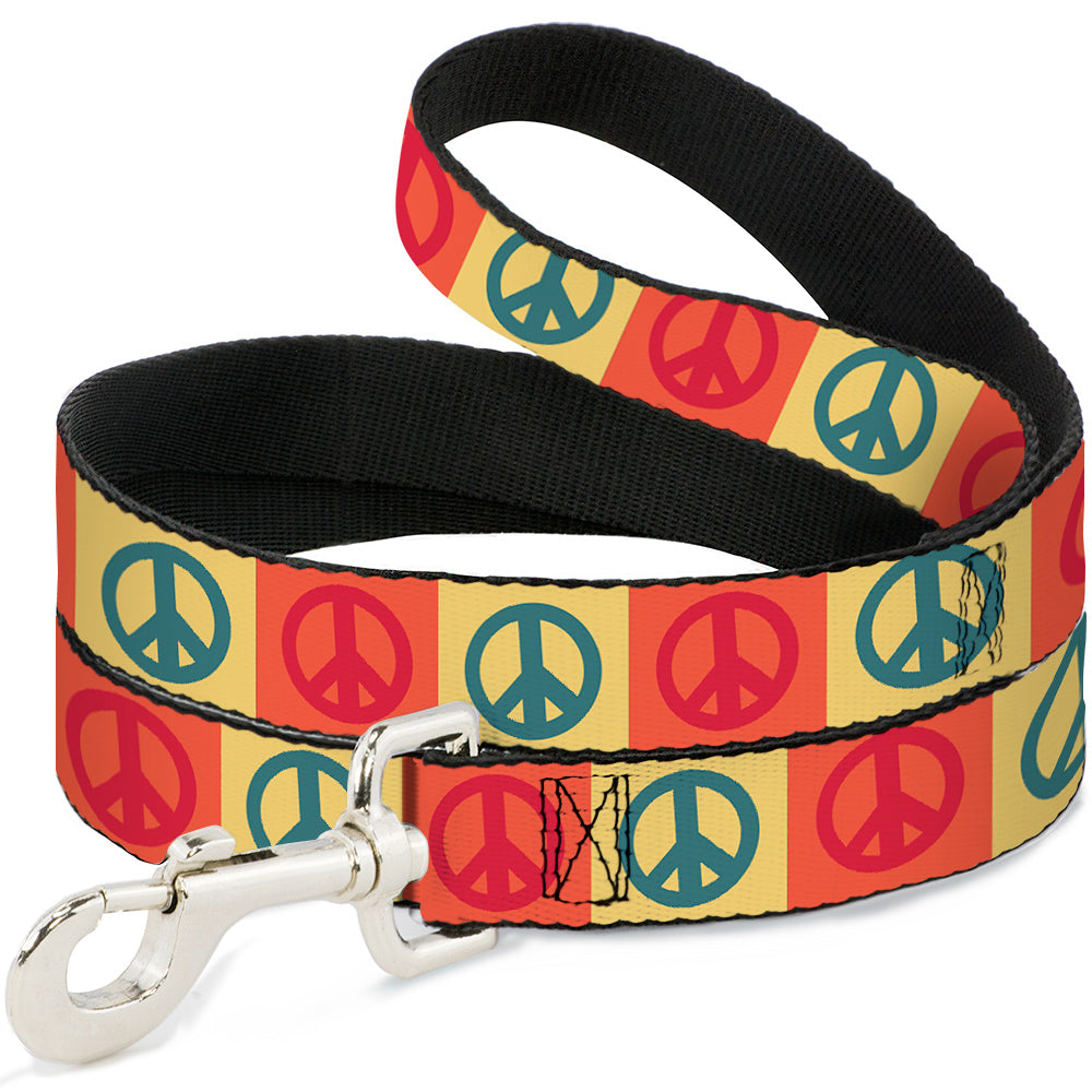 Dog Leash - Peace Blocks Red/Yellow/Blue