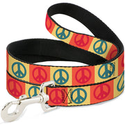 Dog Leash - Peace Blocks Red/Yellow/Blue