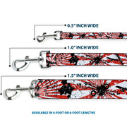 Dog Leash - Rising Sun White/Red