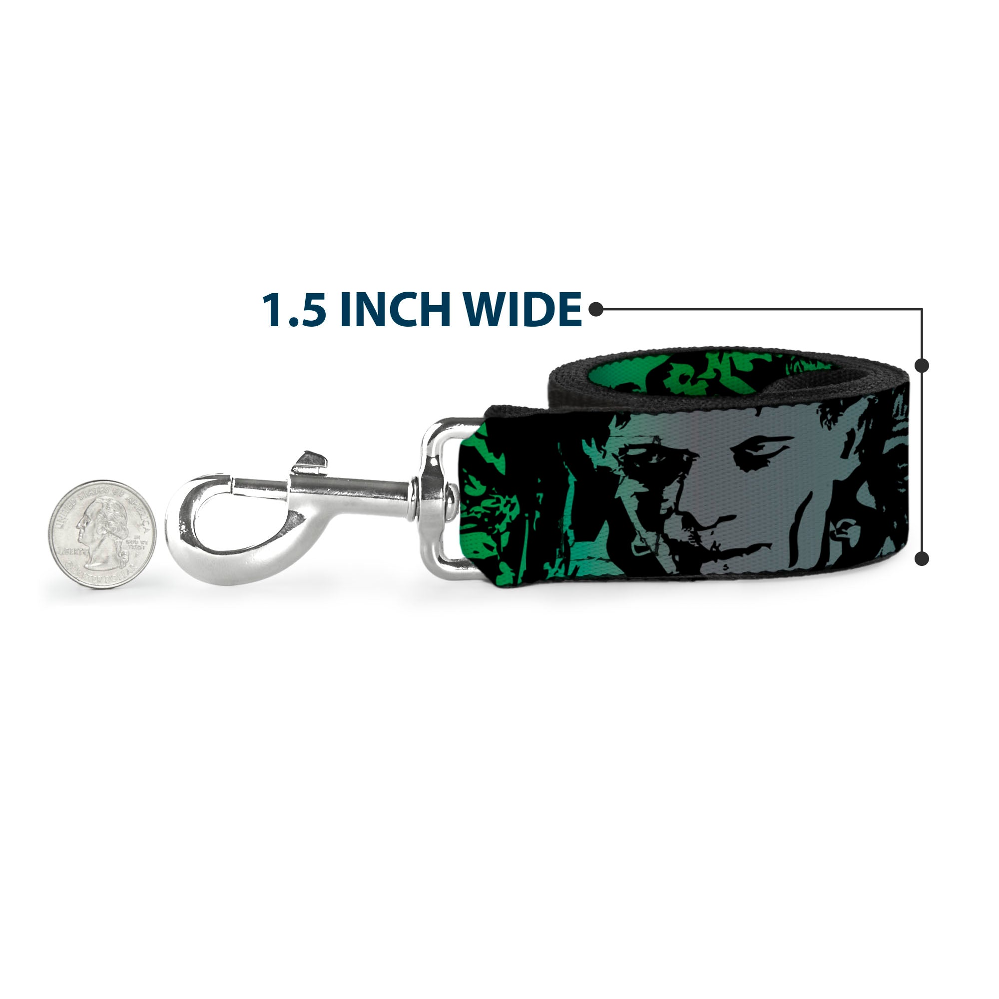 Dog Leash - Retro Monster Aqua/Black
