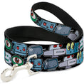 Load image into Gallery viewer, Dog Leash - Robots CLOSE-UP Black
