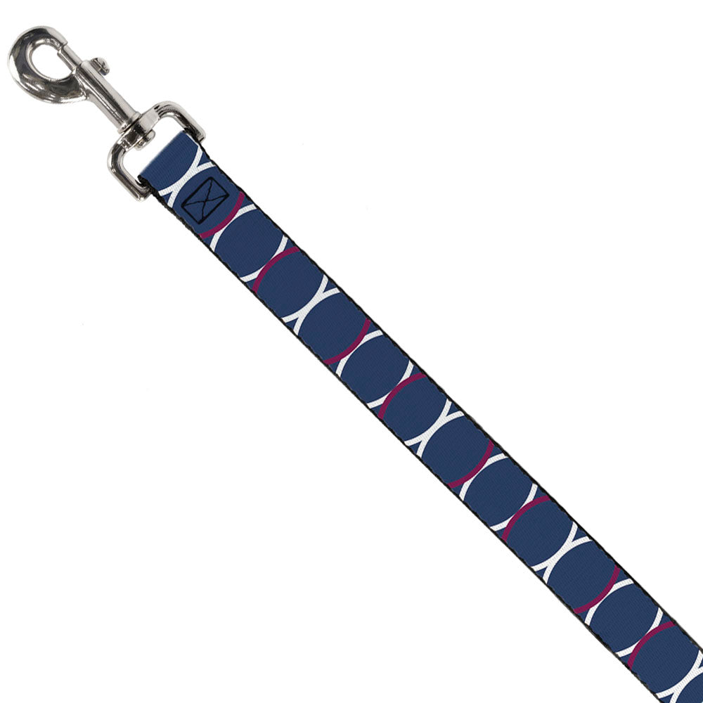 Dog Leash - Rings Turquoise/White/Fuchsia