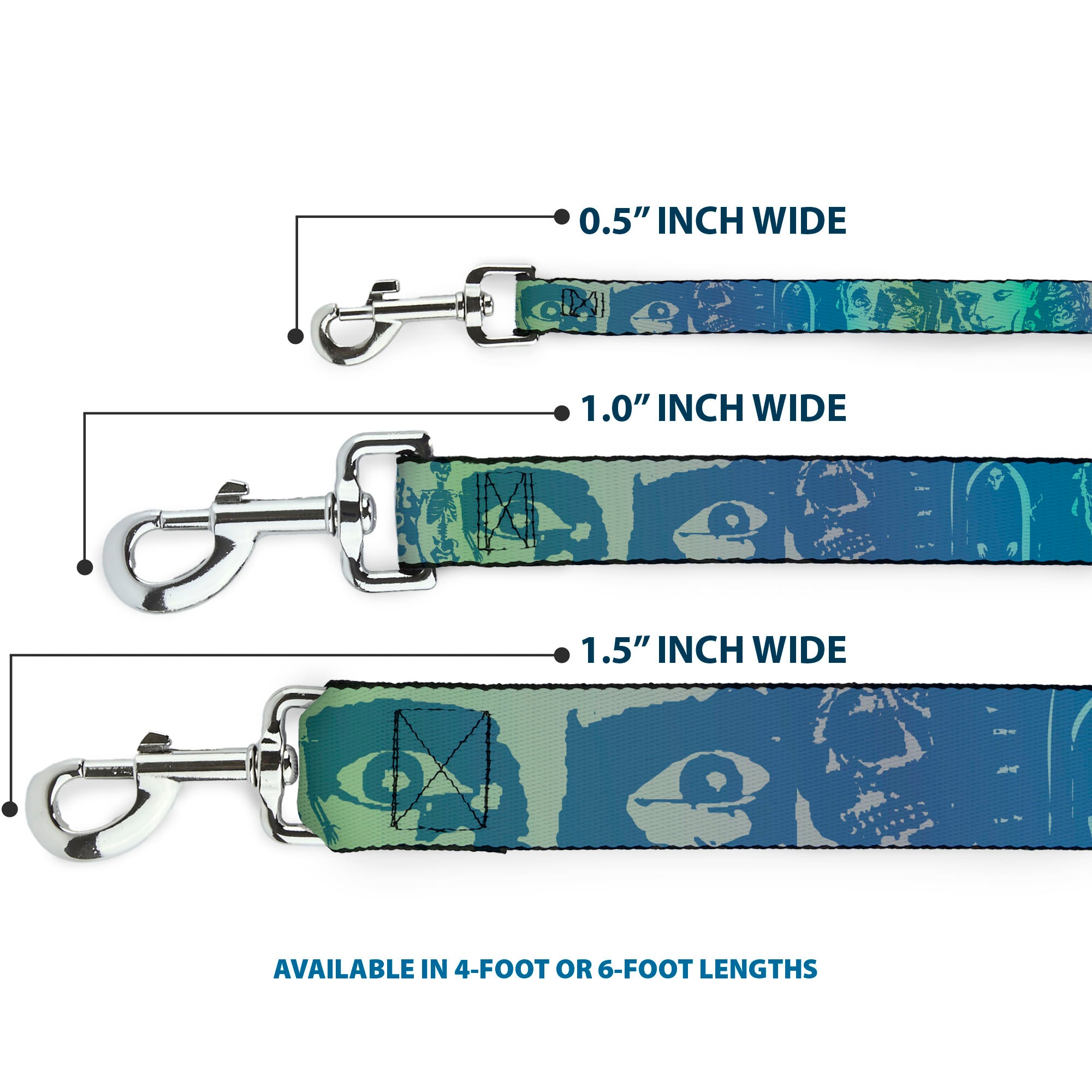 Dog Leash - Retro Monster Aqua