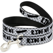 Dog Leash - RIDE ME Skateboard w/Mini Checker White/Gray/Black