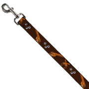 Buckle-Down Dog Leash - Revolvers Brown/Orange
