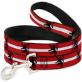 Load image into Gallery viewer, Dog Leash - Rampant Lion Repeat/Stripes Red/White/Black
