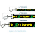 Load image into Gallery viewer, Dog Leash - RRRAWR Dinosaur Black/Green/Yellow
