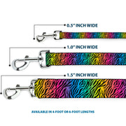 Dog Leash - Zebra Rainbow Ombre