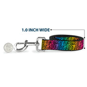 Dog Leash - Zebra Rainbow Ombre