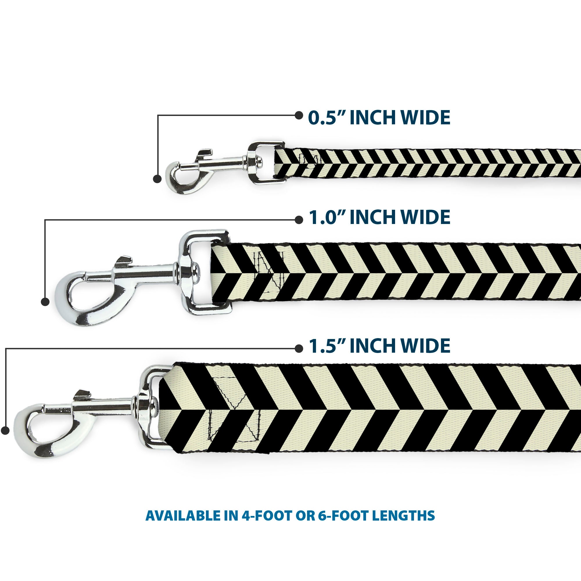 Dog Leash - Rhombus Split White/Black