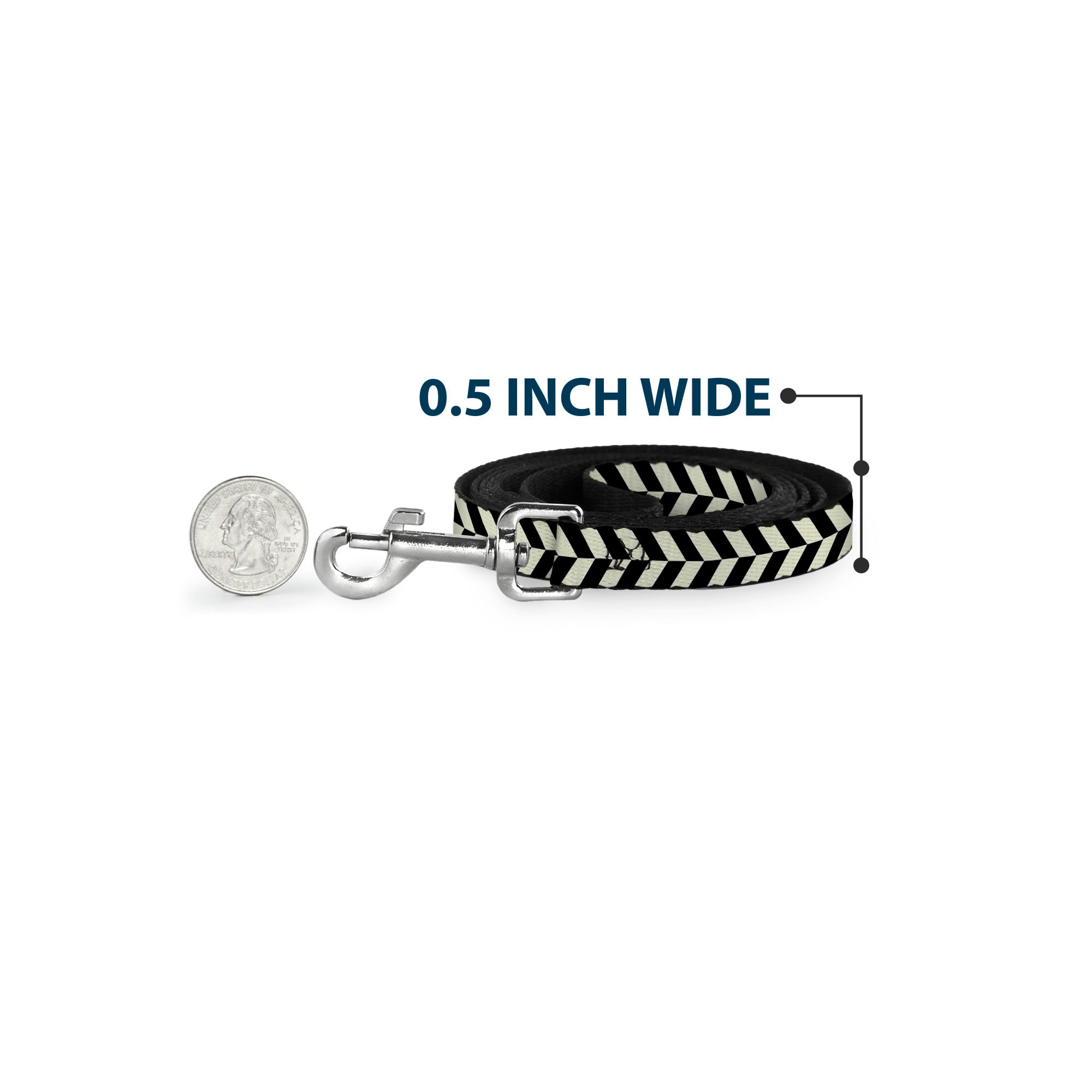 Dog Leash - Rhombus Split White/Black