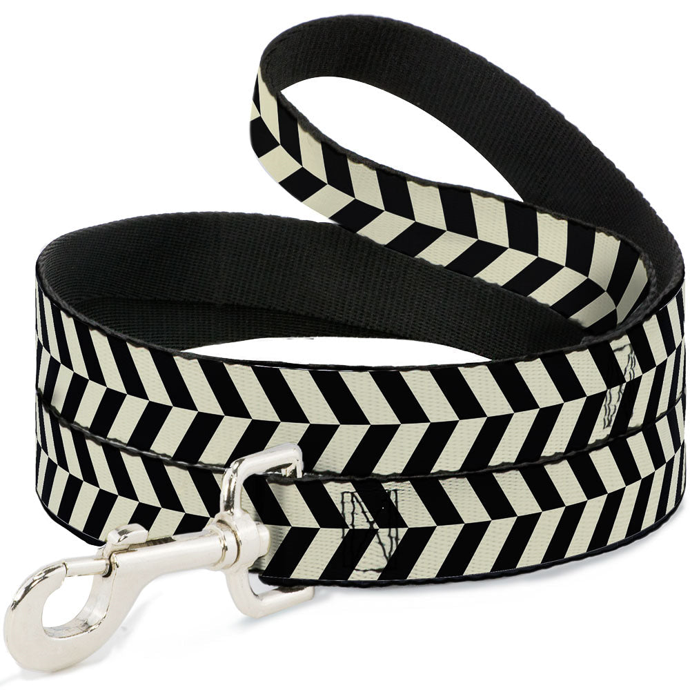 Dog Leash - Rhombus Split White/Black