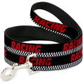 Load image into Gallery viewer, Dog Leash - RACING w/Checker Black/White/Red
