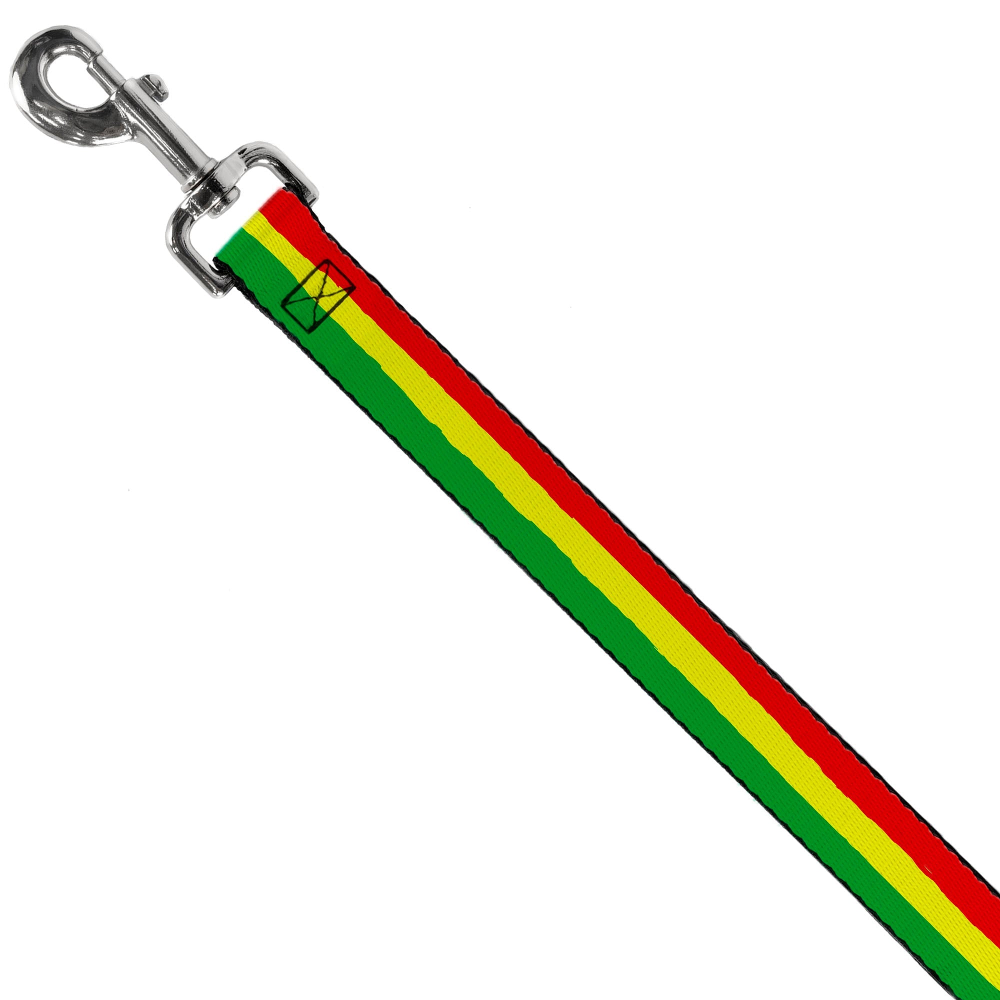 Dog Leash - Rasta Stripes Painted Green/Yellow/Red