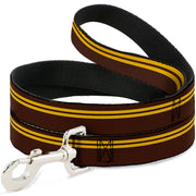 Dog Leash - Racing Stripe Brown/Gold