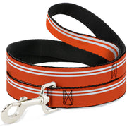 Dog Leash - Racing Stripe Orange/White