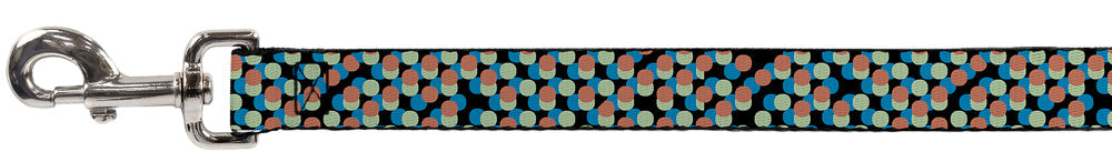 Dog Leash - Polka Dots Stacked Black/Blue/Sage/Brown