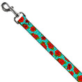 Load image into Gallery viewer, Dog Leash - Red Roses/Polka Dots Turquoise
