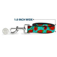 Load image into Gallery viewer, Dog Leash - Red Roses/Polka Dots Turquoise
