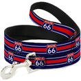 Load image into Gallery viewer, Dog Leash - ROUTE 66 Highway Sign/Stripe Blue/White/Red

