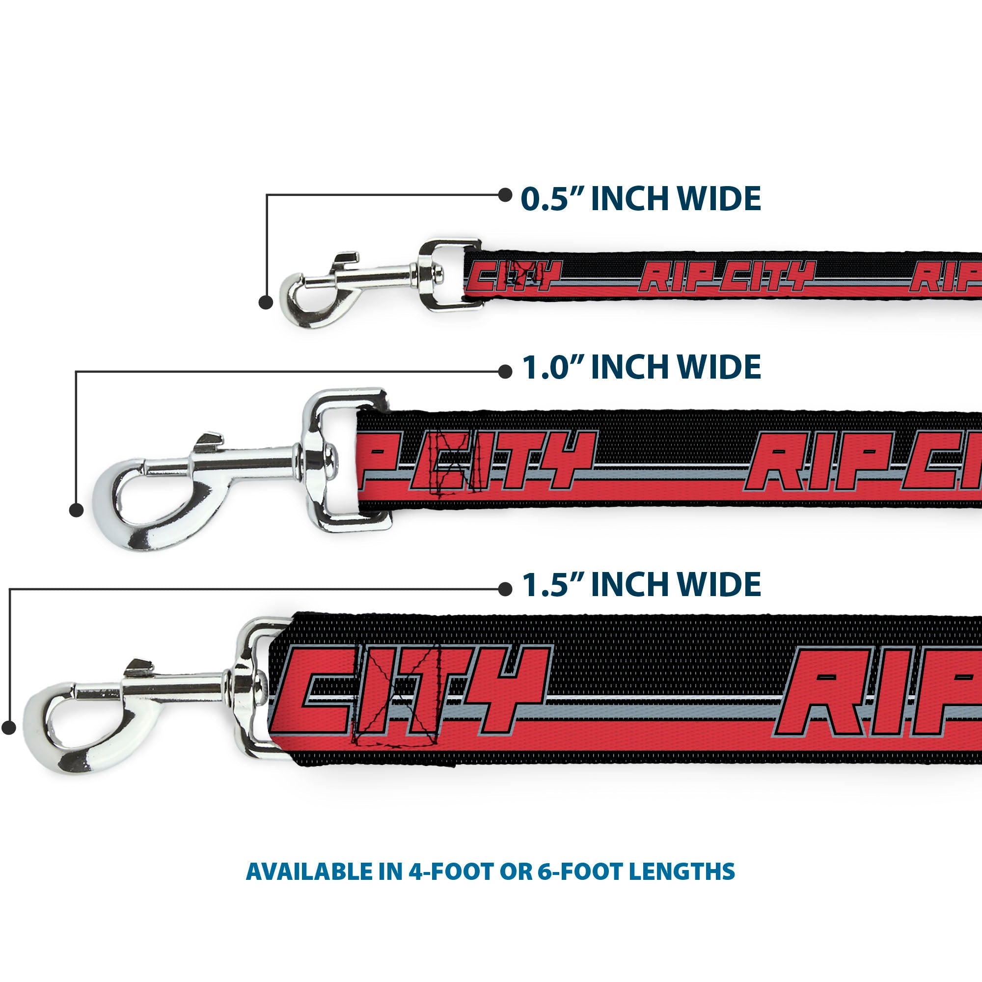 Dog Leash - RIP CITY/Stripe/Mesh Black/Gray/Red