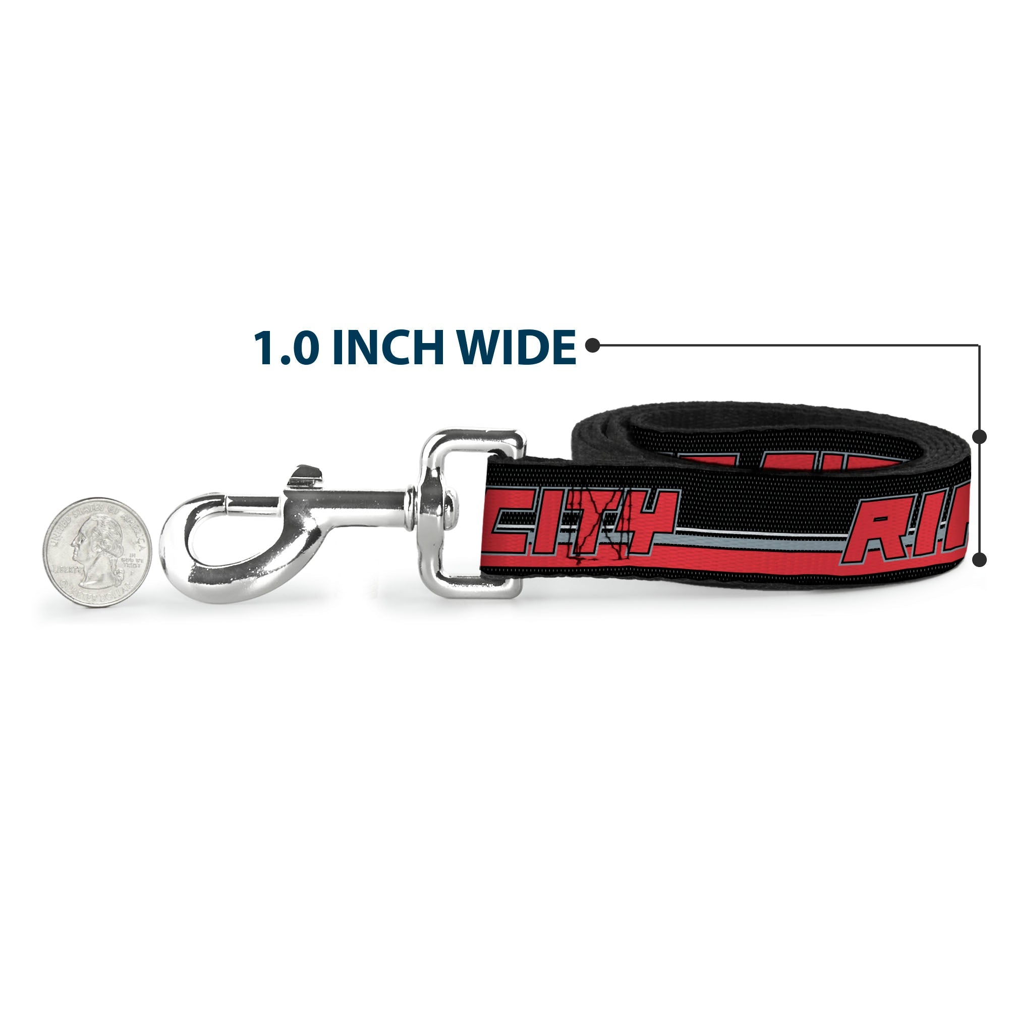 Dog Leash - RIP CITY/Stripe/Mesh Black/Gray/Red