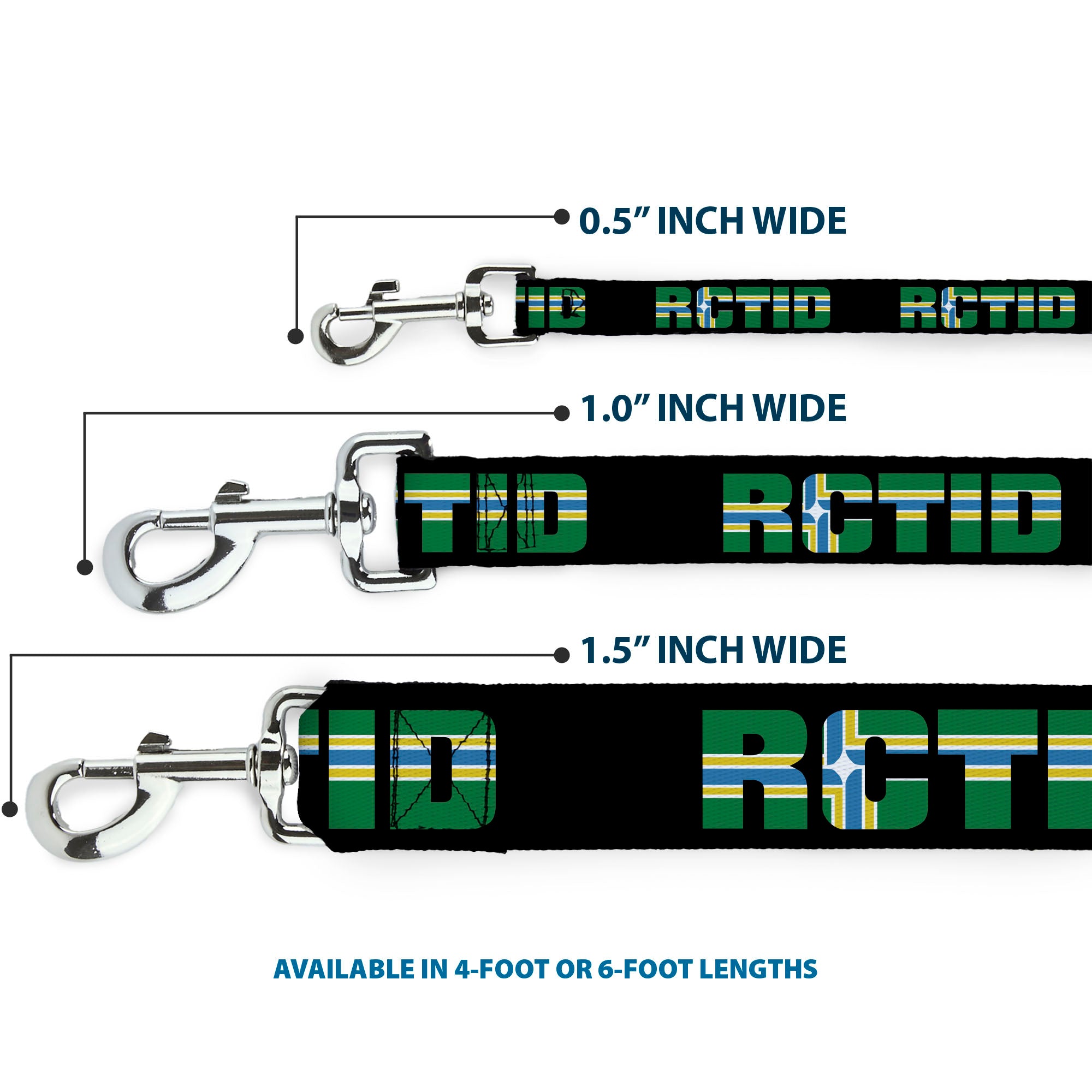 Dog Leash - RCTID Black/Portland Flag