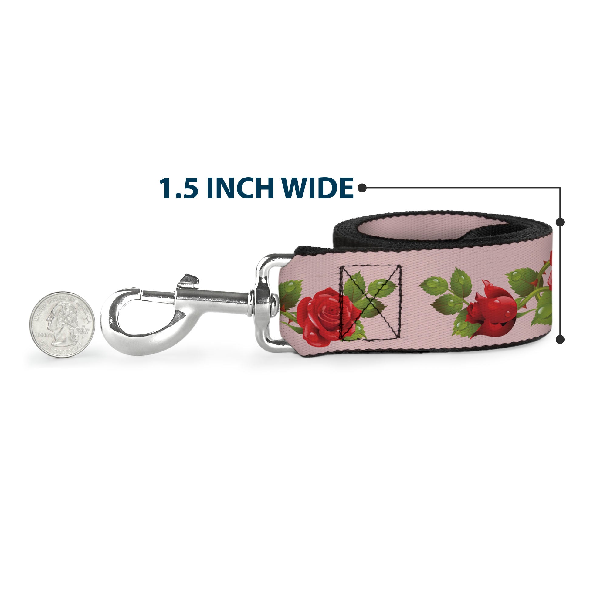 Dog Leash - Rose Trio/Leaves Pink