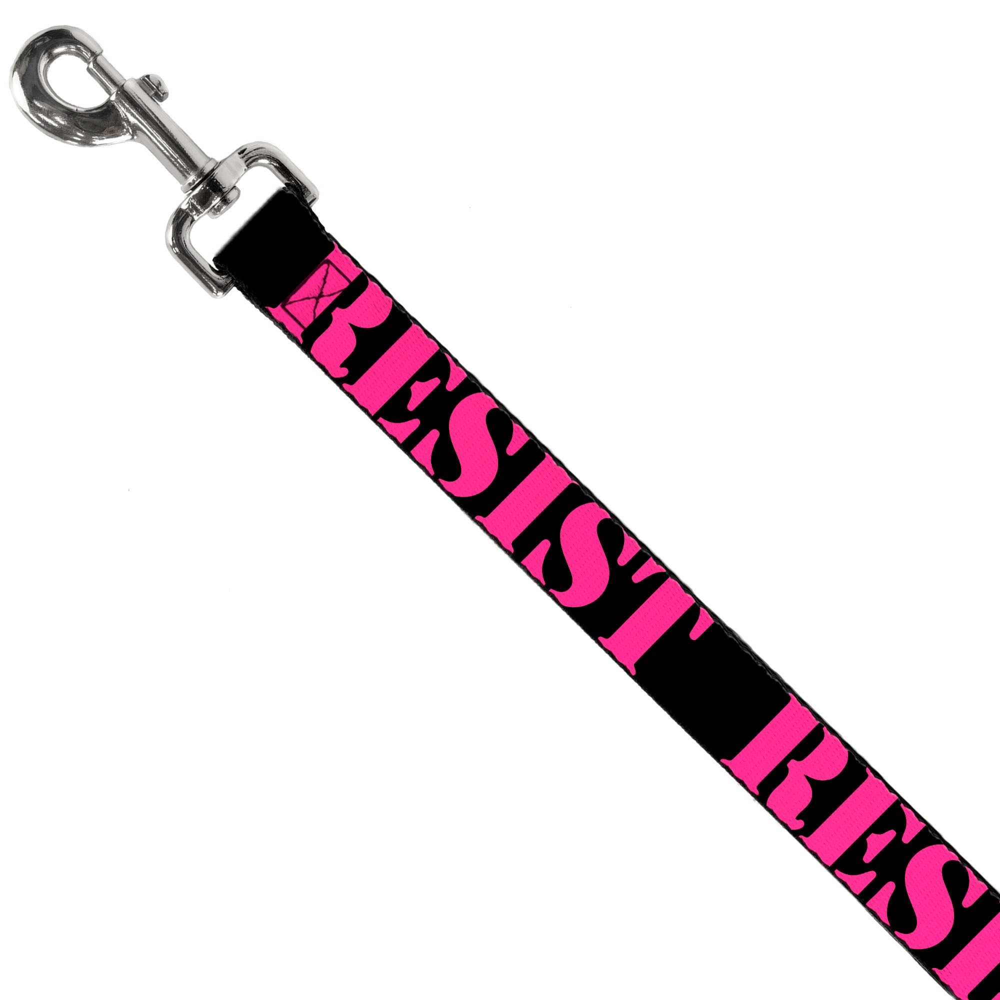 Dog Leash - RESIST Stencil Black/Pink