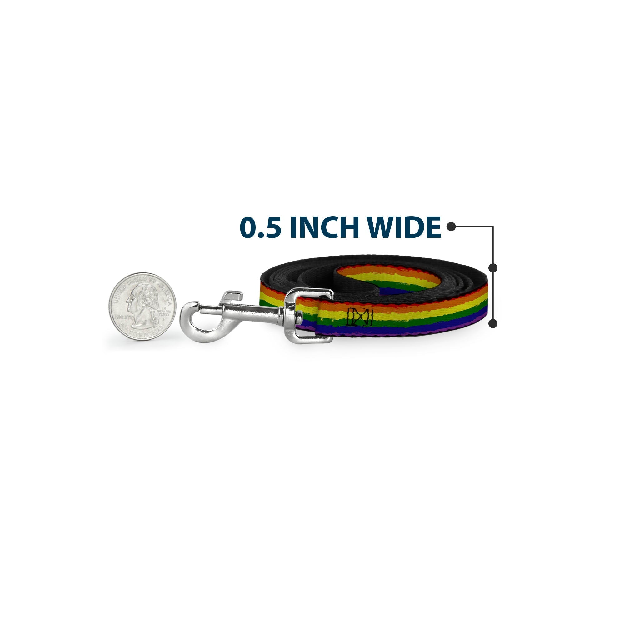 Dog Leash - Rainbow Stripe Painted
