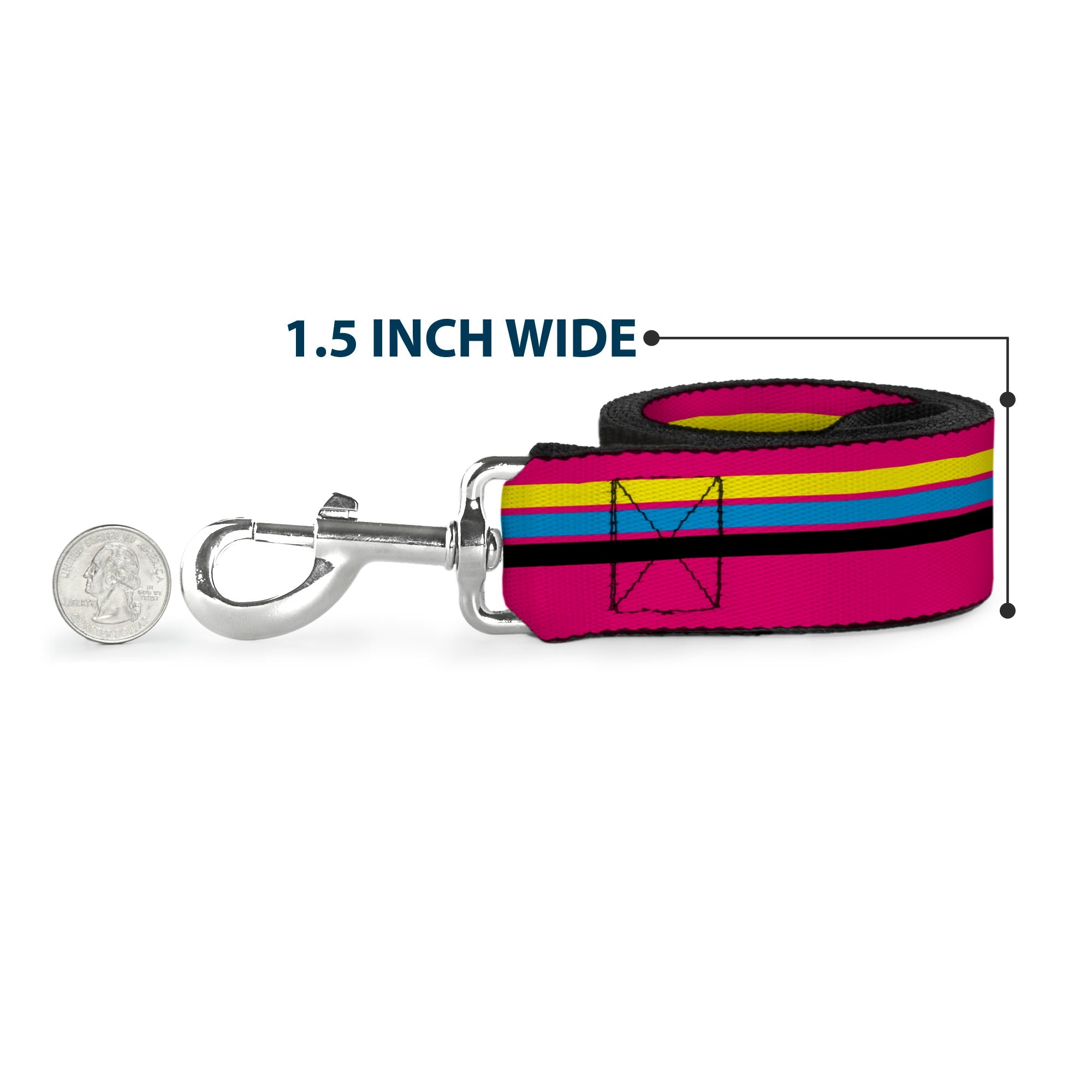 Dog Leash - Racing Stripes Pink/Yellow/Blue/Black