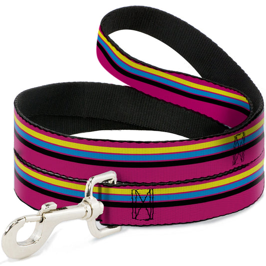 Dog Leash - Racing Stripes Pink/Yellow/Blue/Black