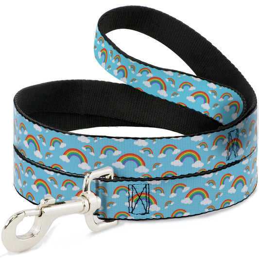 Dog Leash - Rainbows Scattered Blue