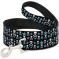 Load image into Gallery viewer, Dog Leash - Skulls & Stars Black/White/Blue

