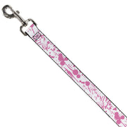 Dog Leash - Splatter White/Pink