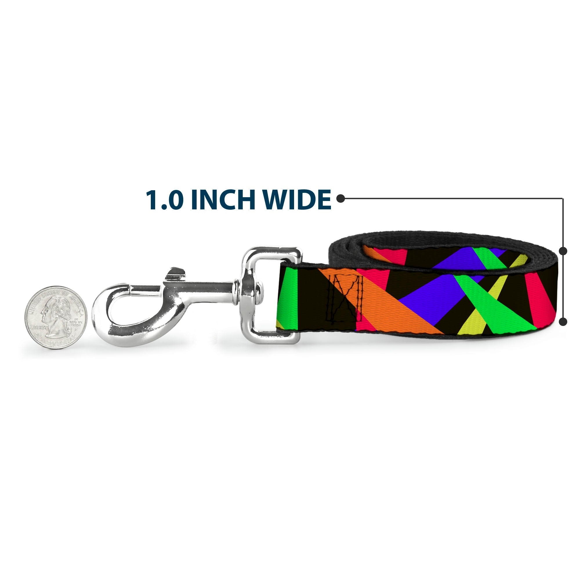 Dog Leash - Spotlight Black/Multi Neon