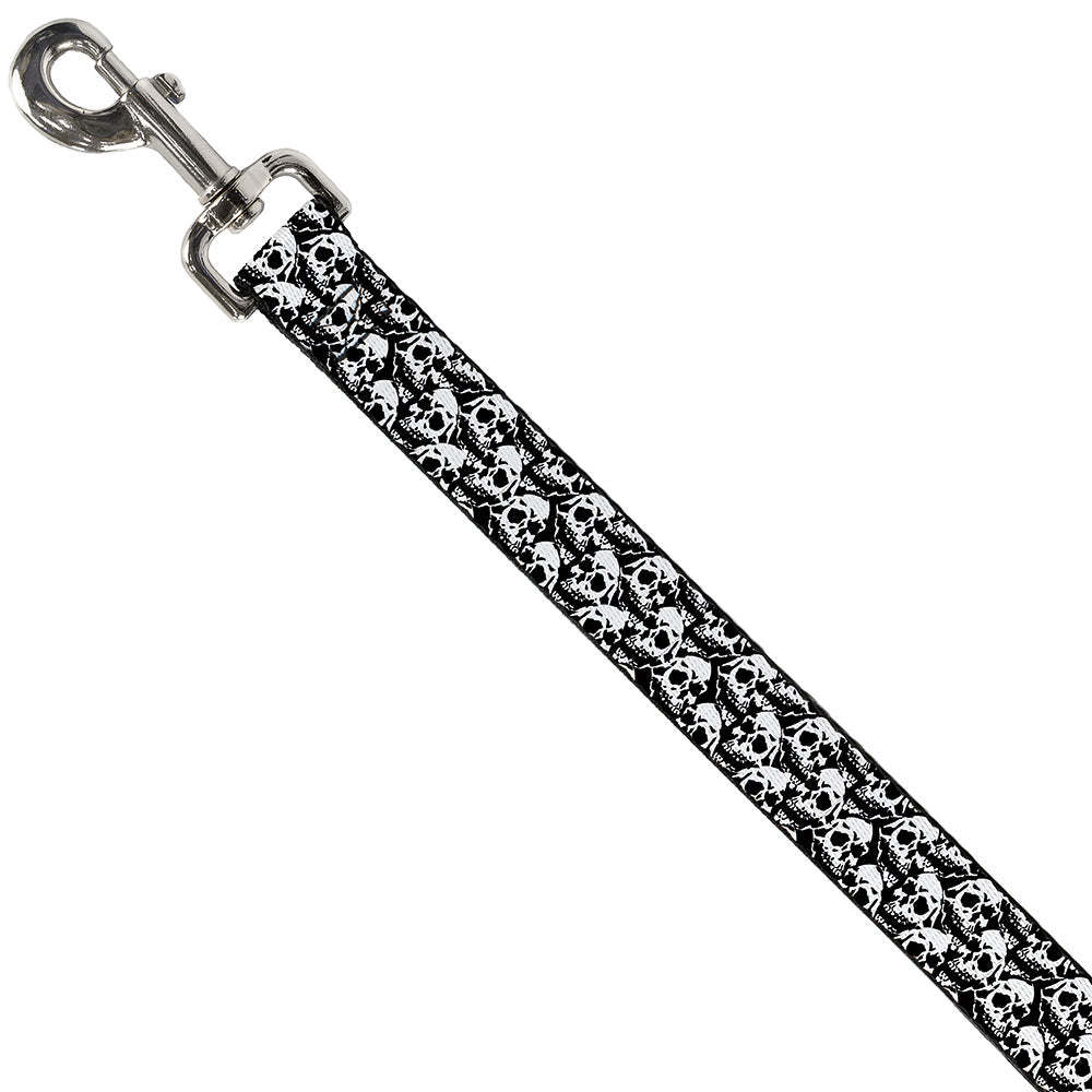 Dog Leash - Skull Yard Black/White